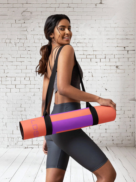 „Goldsein Yoga Matte Stille Coral Purple – angenehm, bequem und voller Ruhe.detail