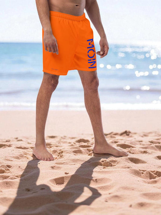„Goldsein Beachshort Orange/Blau, Meer genießen, Sonne.“1