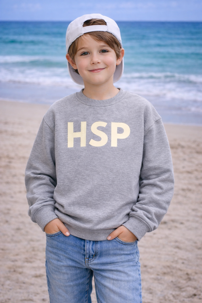 Kinder Sweatshirt grau gelb Junge Frontansicht