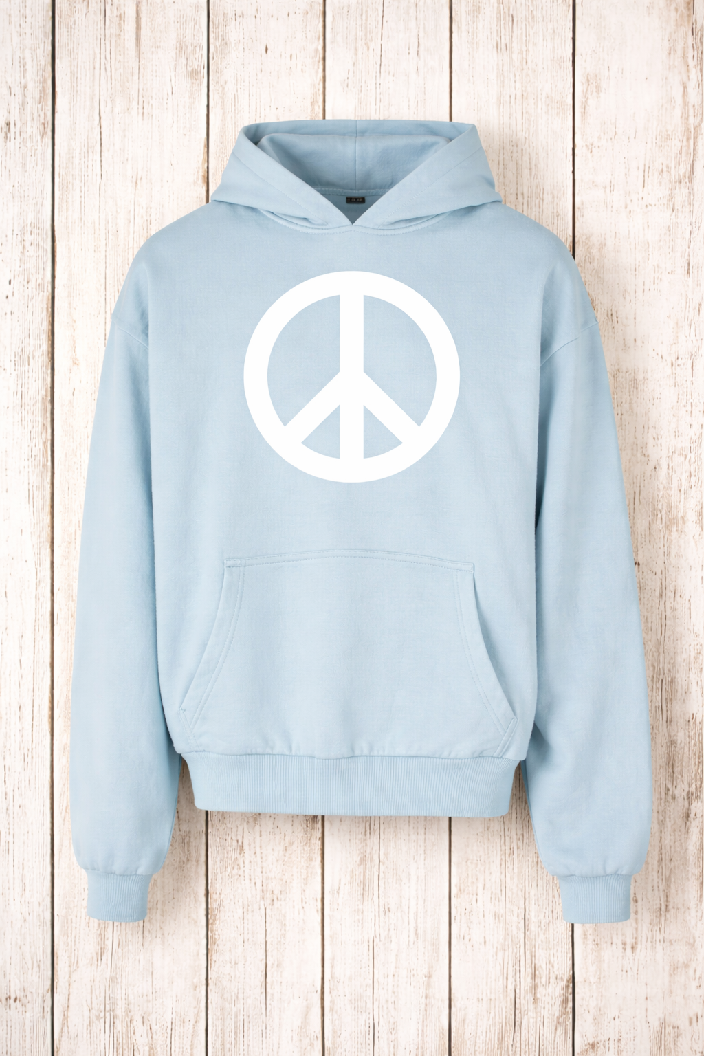 Hoodie Peace Frontal liegend blau