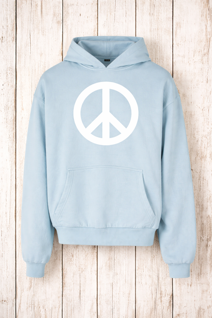 Hoodie Peace Frontal liegend blau