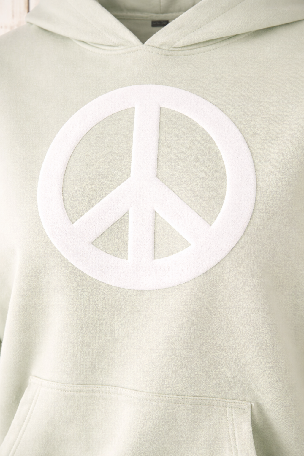 Hoodie Peace Flockprint Mint