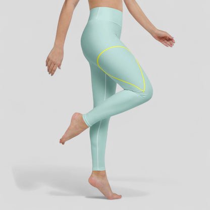 Stylische goldsein Leggings "Drop" in Koralle (links). Elastisches Material für dein bestes Workout.