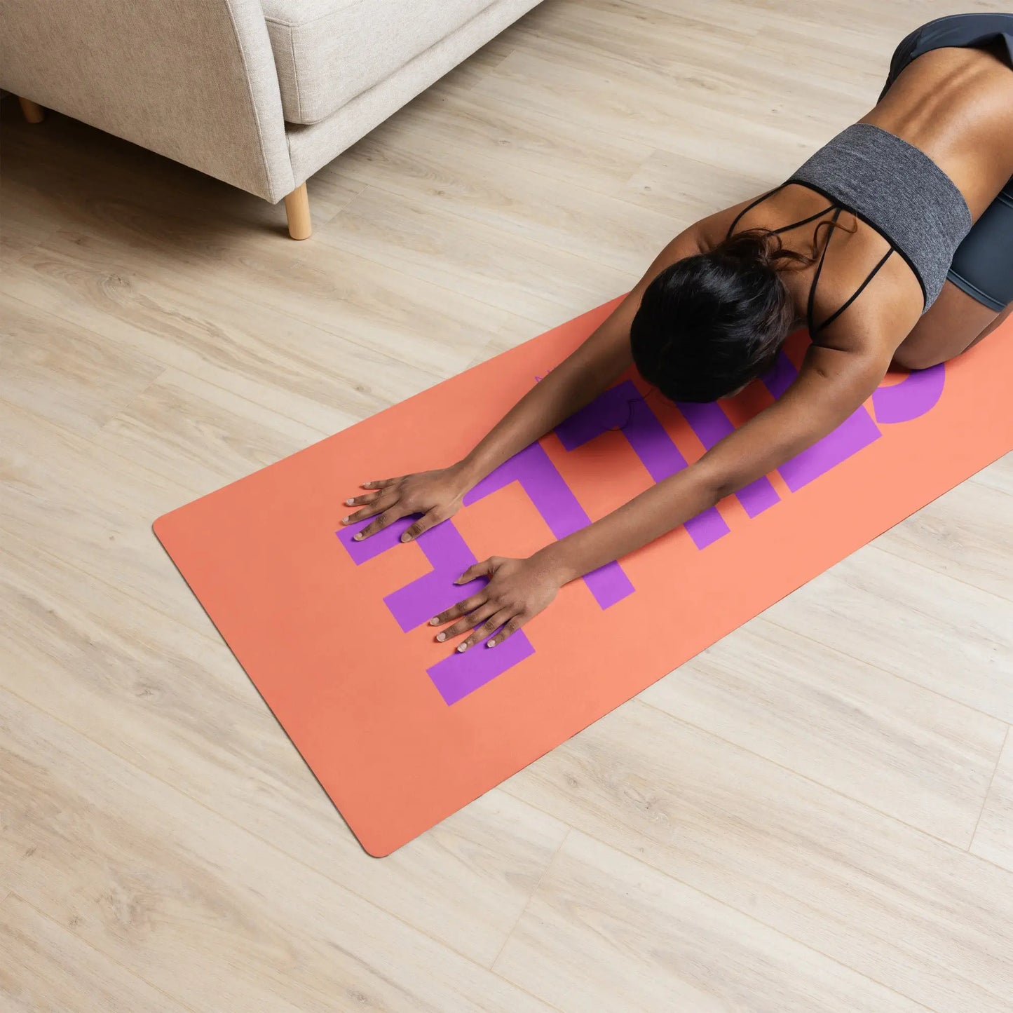 „Goldsein Yoga Matte Stille Coral Purple – angenehm, bequem und voller Ruhe.