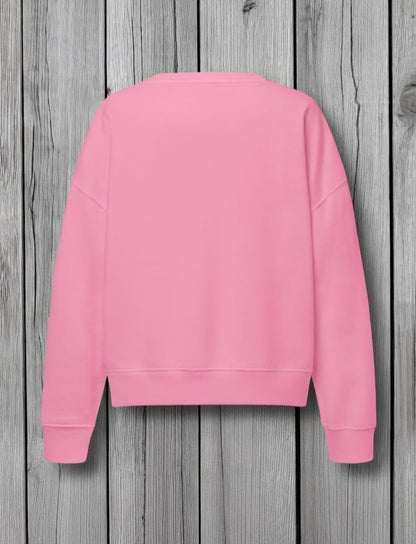 Damen Sweatshirt Bio Baumwolle Rückenansicht Detail liegend 