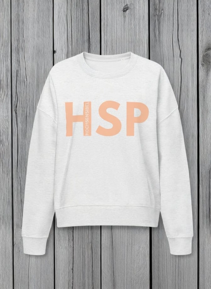 Damen Sweatshirt Bio Baumwolle Detail Stoff Grey Peach hochwertige Qualität