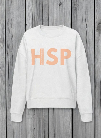 Damen Sweatshirt Bio Baumwolle Detail Stoff Grey Peach hochwertige Qualität