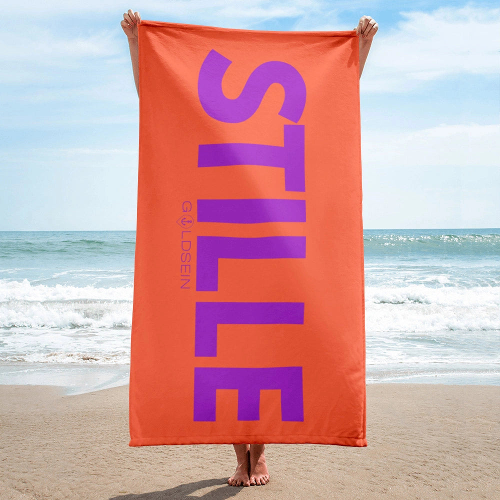 Super softes goldsein Tuch "Stille". Leichtes Material für maximalen Komfort am Strand.