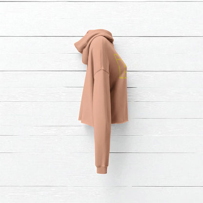„Goldsein Damen-Crop-Hoodie ‚Fearless‘ Peach, besonders, unverwechselbar.“detail