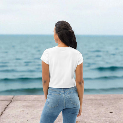 „Goldsein Damen T-Shirt in Weiß mit Aufdruck ‚All we have is now‘ – federleicht, soft und luftig für ein angenehmes Tragegefühl.“hinterseite1