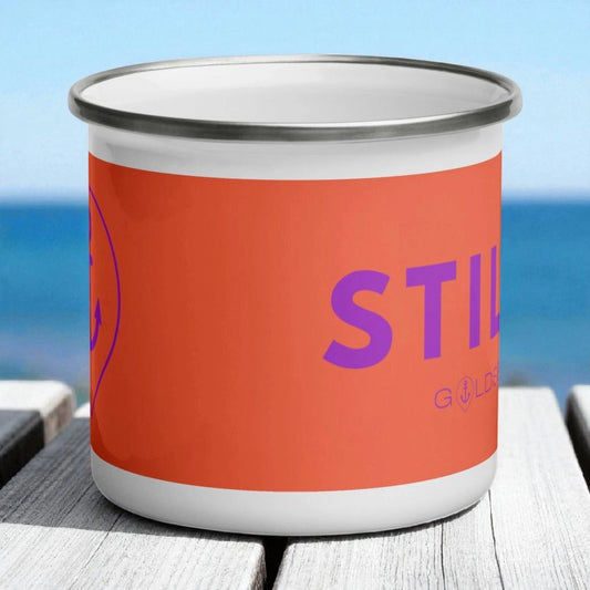 „Goldsein Emaille-Tasse ‚Stille‘ Koralle, genießen und Ruhe im Alltag.“1