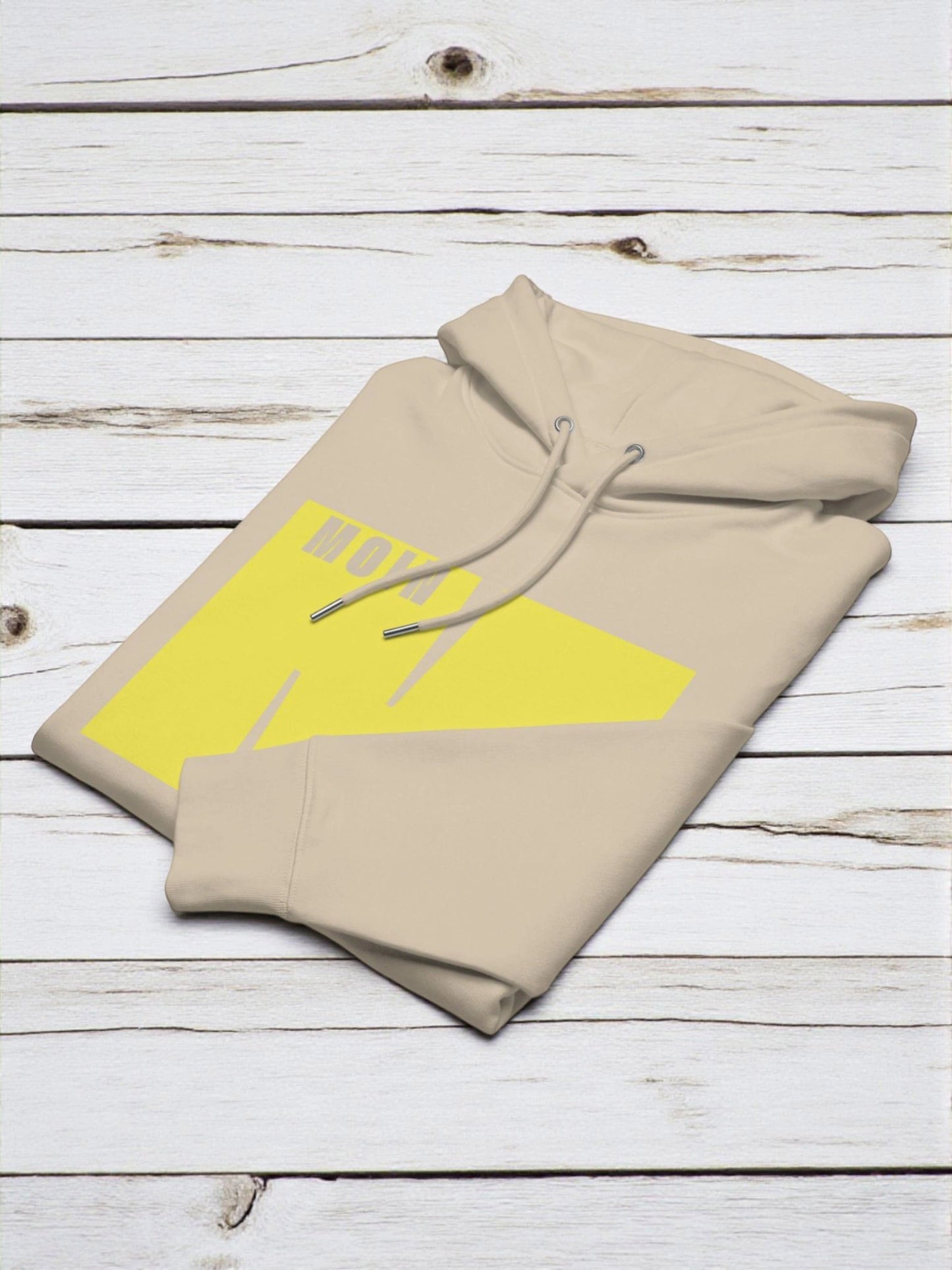 „Goldsein Herren-Hoodie ‚Moin‘ Sand/Gelb, bequemer Wohlfühl-Stil.“detail