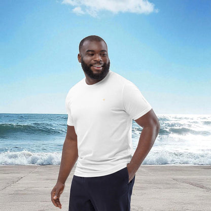 „Goldsein Herren Bio-Baumwoll T-Shirt ‚Peace‘ Weiß/Grau, sportlicher Stil.“1