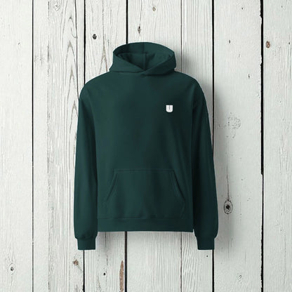 „Goldsein Oversize Herren-Hoodie ‚Unique‘ Forest/Weiß, angenehm, besonders, Wohlfühl-Tragegefühl.“detail1