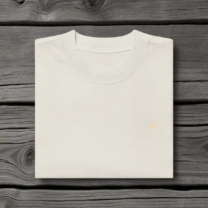 „Goldsein Oversize T-Shirt ‚Peace‘ Sandgrau, washed-out Look, bequemer Stil.“ detail