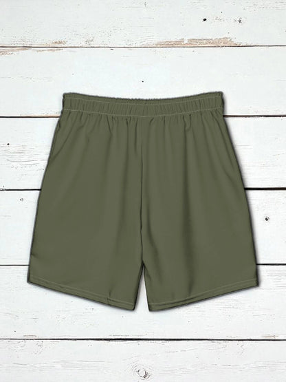 „Goldsein recycelte Herren-Swimshort ‚Ahoi‘ Grün/Gelb, Strand genießen, Sonne.“ detail1