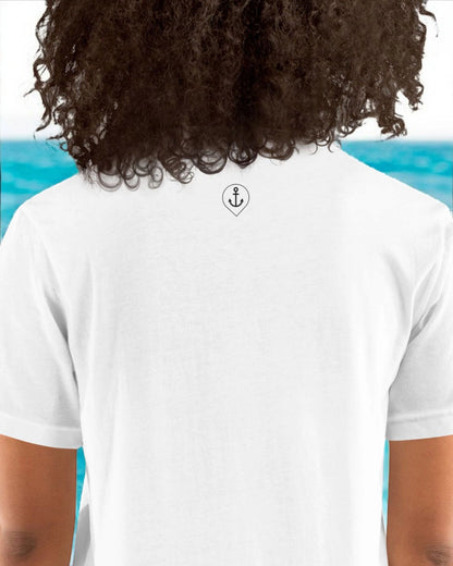 „Goldsein T-Shirt Weiß mit Anker-Logo vorne, selbstbewusst-lockerer Stil.“detail