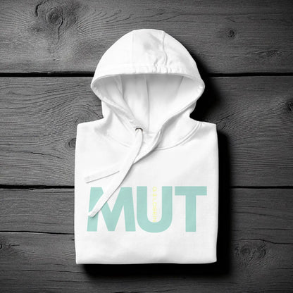 Hochwertiges goldsein Kapuzen-Sweatshirt "Mut". So sanft, angenehm und entspannend wohltuend.