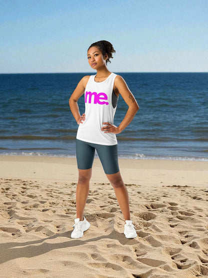 „Aktives, kraftvolles Damen-Yoga-Top in Pink mit ‚Selbstliebe Me‘-Design – Goldsein Woman Yoga Tank Top.“