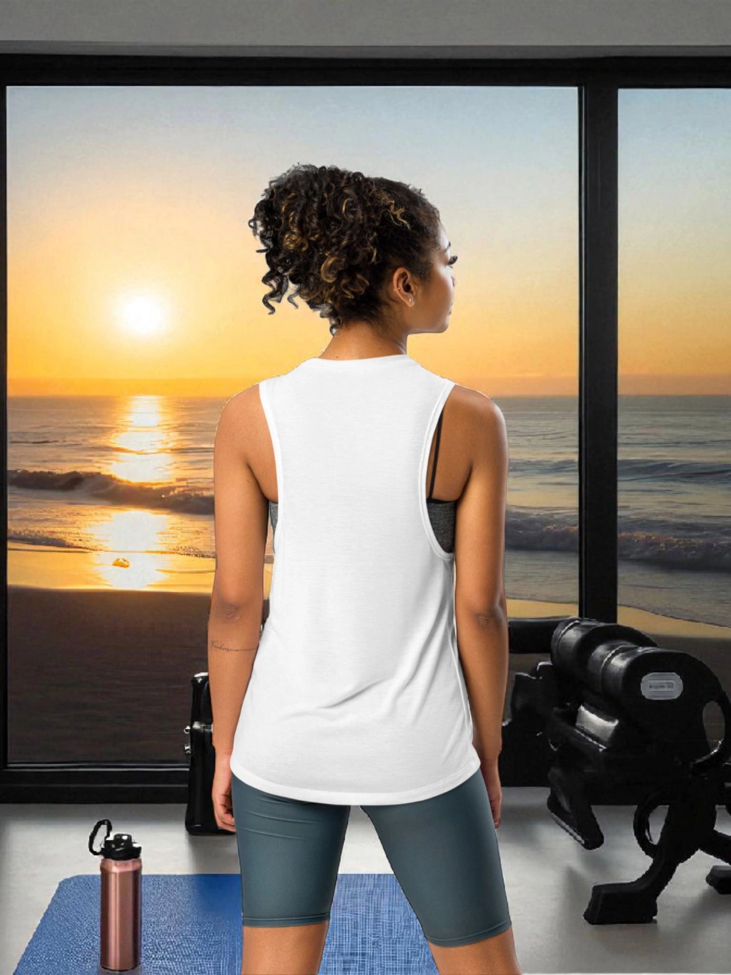 „Damen-Yoga-Top in Gelb mit ‚Selbstliebe Me‘-Design – unterstützt dich bei jedem Workout voller Energie – Goldsein Woman Yoga Tank Top.“