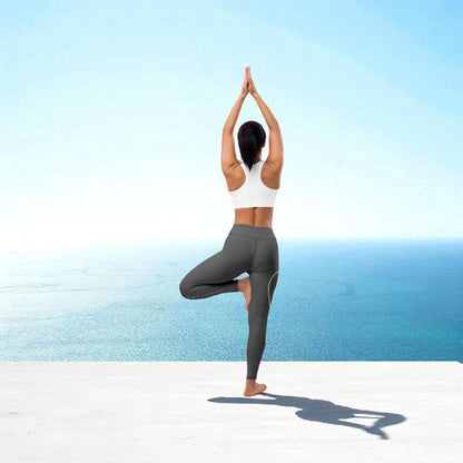 „Goldsein Yoga Leggings Drop Grey – formstabile Leggings mit super Tragegefühl in elegantem Grau.“ back 1