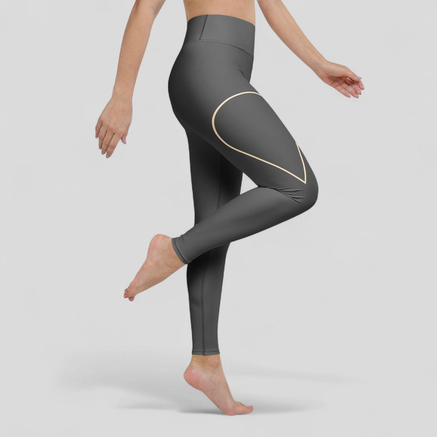 „Goldsein Yoga Leggings Drop Grey – formstabile Leggings mit super Tragegefühl in elegantem Grau.“ right 3