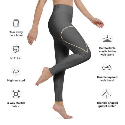 „Goldsein Yoga Leggings Drop Grey – formstabile Leggings mit super Tragegefühl in elegantem Grau.“ detail1